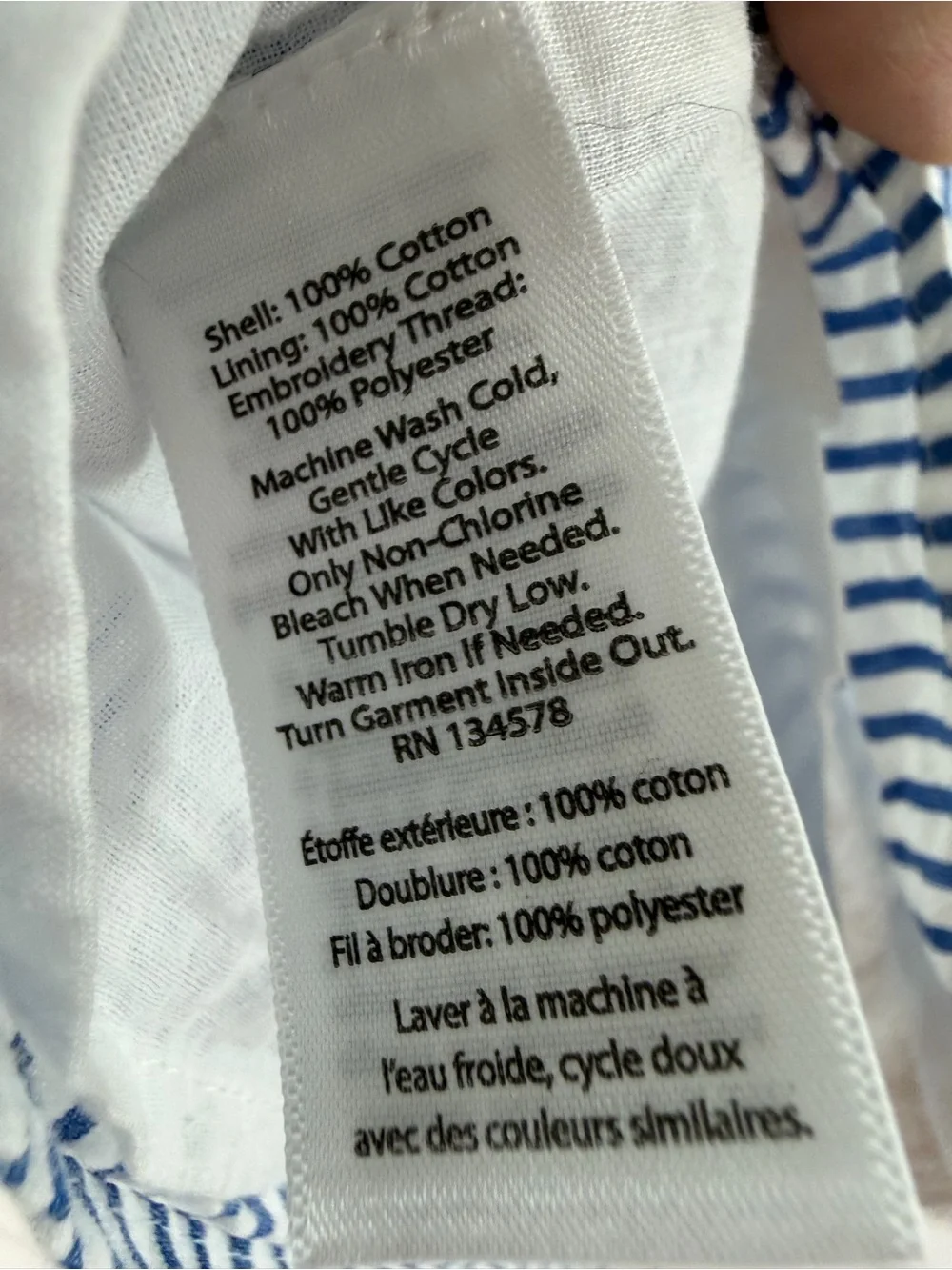Vineyard vines size 12-18M Blue & White Stripe Embroidered seersucker Sundress